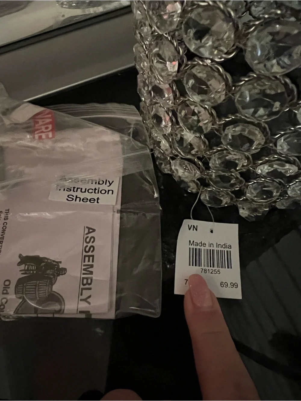 Clear Crystal Beaded Pendant Lantern brand new.